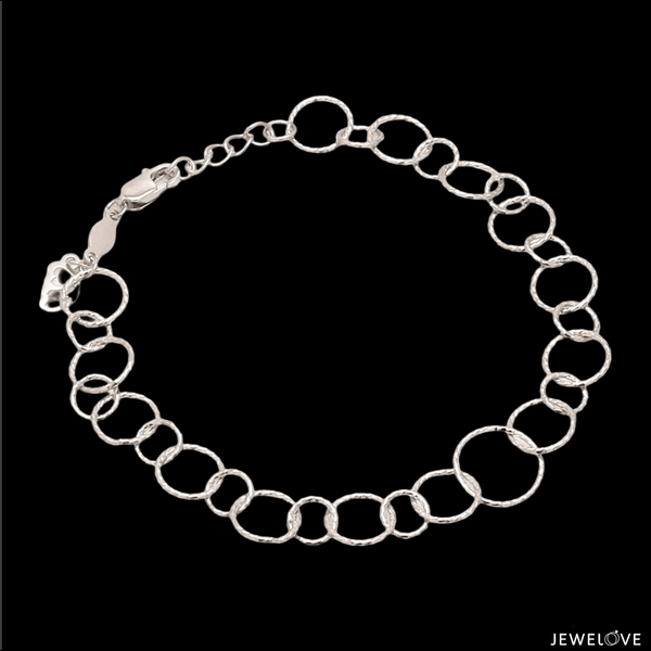 Jewelove™ Bangles & Bracelets Bracelet Japanese Circle Links Platinum Bracelet for Women JL PTB 1155