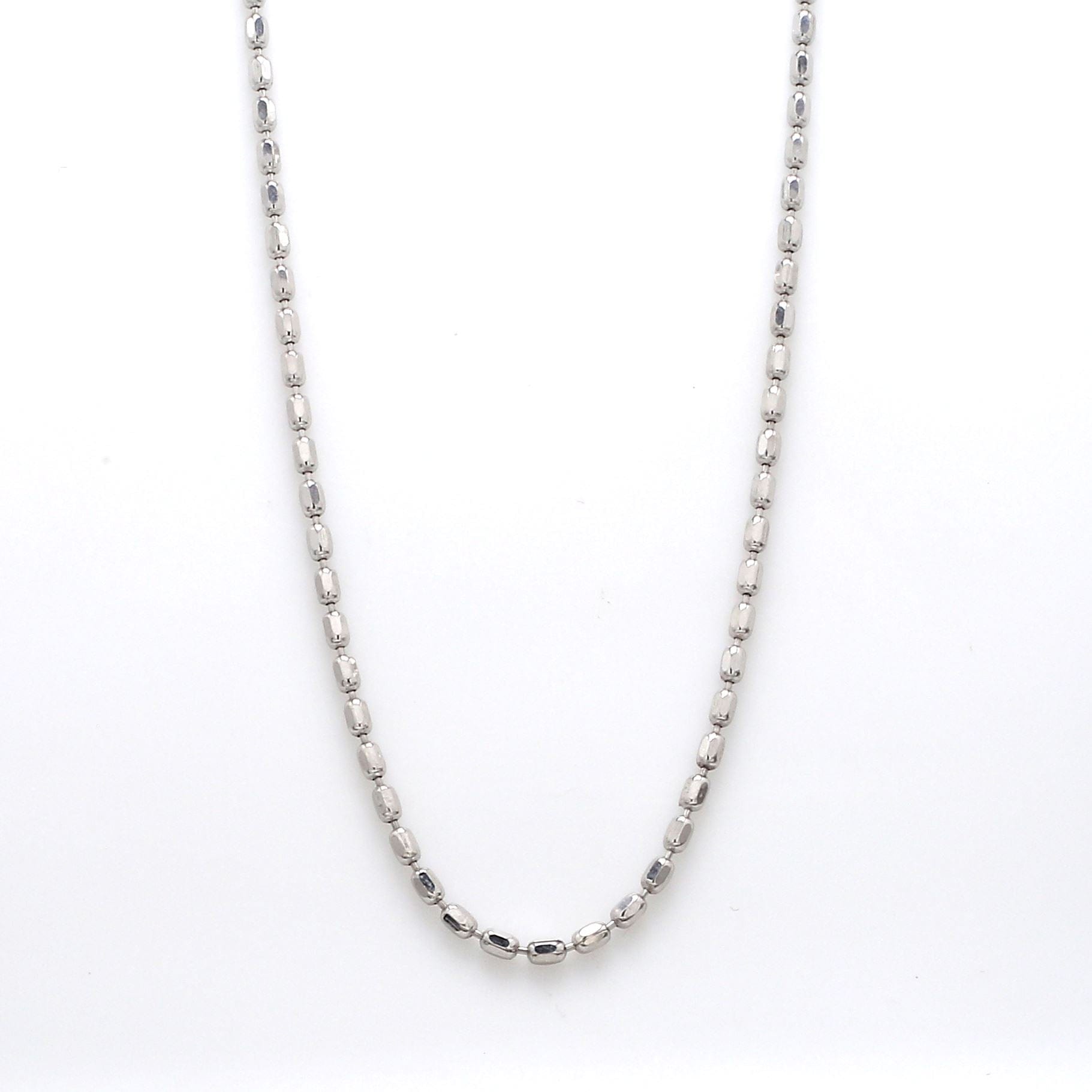 Japanese Platinum Chain with Cylindrical Diamond Cut Balls JL PT 741