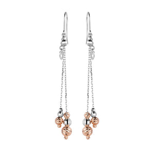 Jewelove™ Earrings Japanese Designer 2-line Platinum Earrings with Rose Gold for Women JL PT E 278