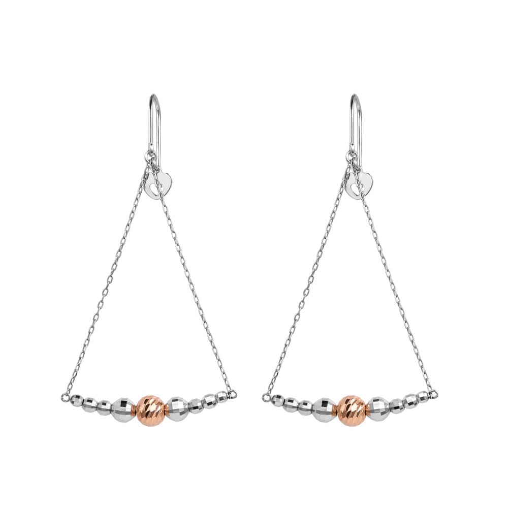 Jewelove™ Earrings Japanese Designer Platinum Earrings with Rose Gold Ball for Women JL PT E 279