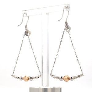 Jewelove™ Earrings Japanese Designer Platinum Earrings with Rose Gold Ball for Women JL PT E 279