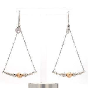 Jewelove™ Earrings Japanese Designer Platinum Earrings with Rose Gold Ball for Women JL PT E 279