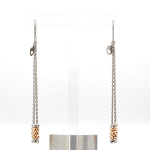 Jewelove™ Earrings Japanese Designer Platinum Long Earrings with Rose Gold for Women JL PT E 282