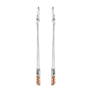 Jewelove™ Earrings Japanese Designer Platinum Long Earrings with Rose Gold for Women JL PT E 283