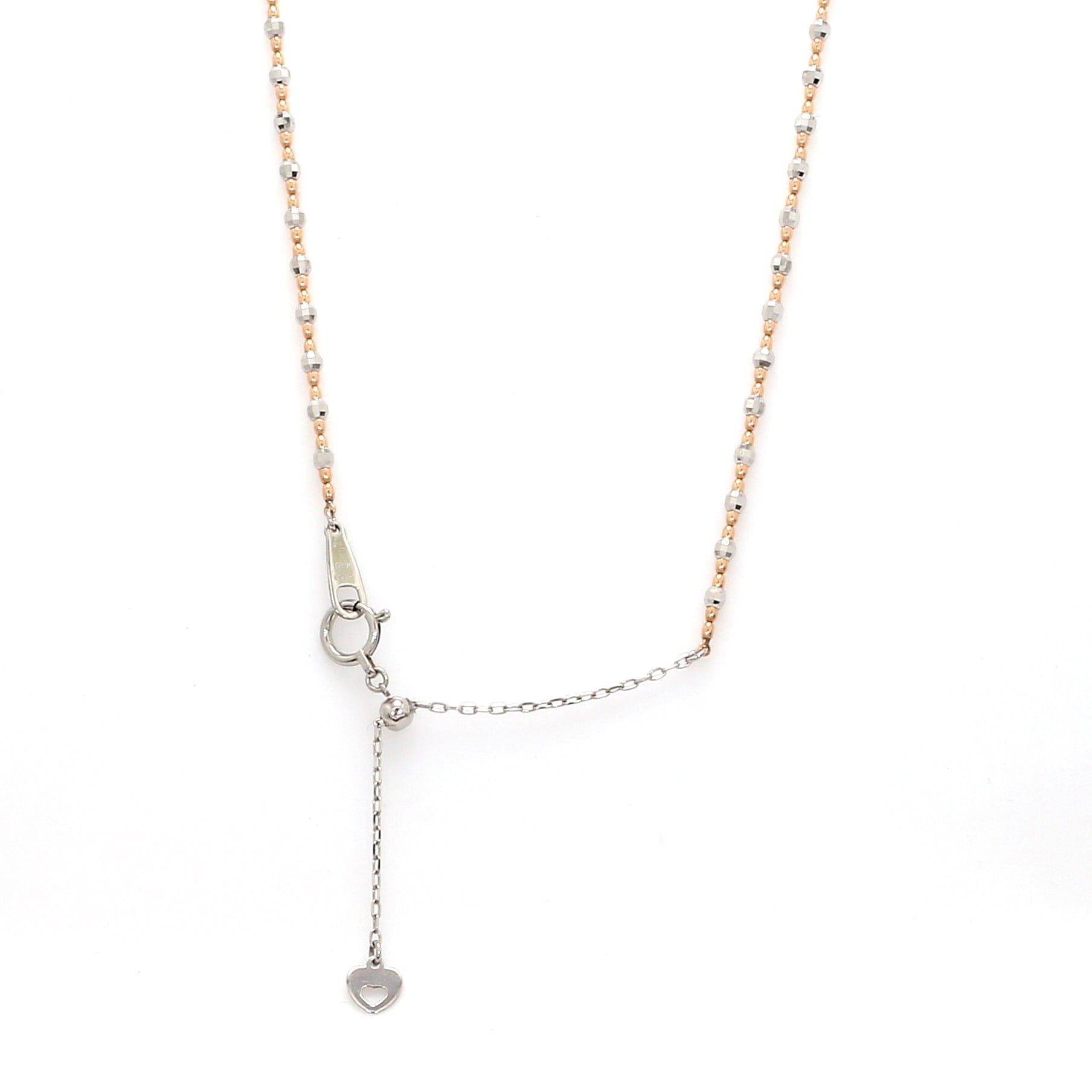 Jewelove™ Chains 16 inch Japanese Diamond Cut Platinum & Rose Gold Chain for Women JL PT CH 1069