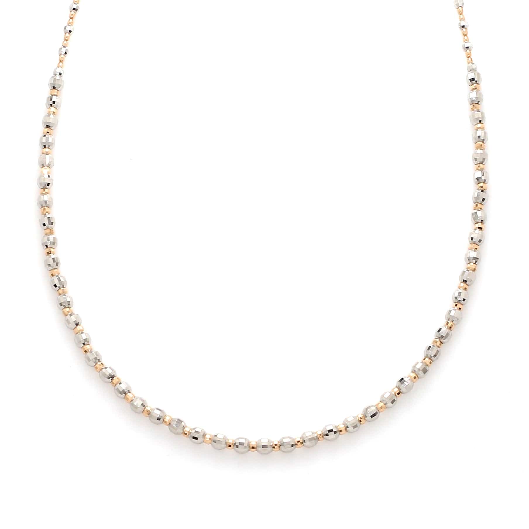 Jewelove™ Chains 16 inch Japanese Diamond Cut Platinum & Rose Gold Chain for Women JL PT CH 1069