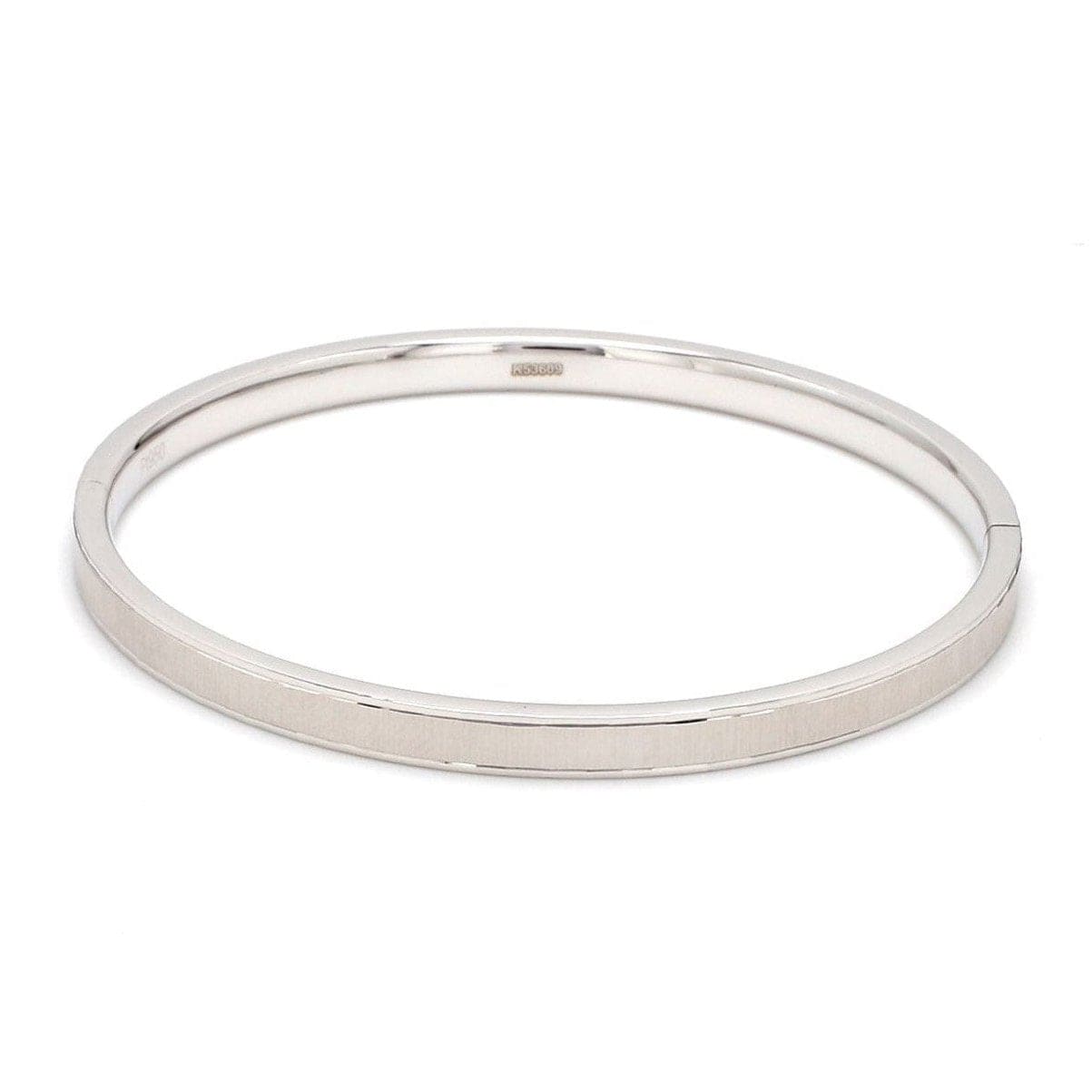 Jewelove™ Bangles & Bracelets Single Japanese Openable Platinum Bangle for Women with Centre Matte Finish JL PTB 636