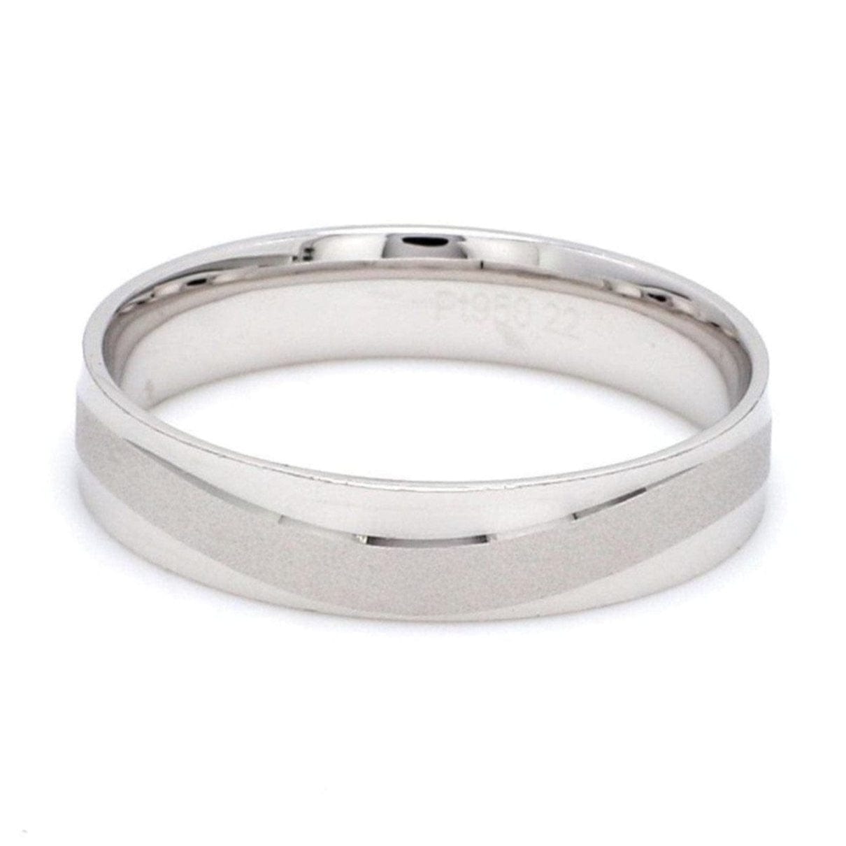 Jewelove™ Rings Japanese Plain Platinum Couple Rings with a Matte Finish Wave JL PT 610