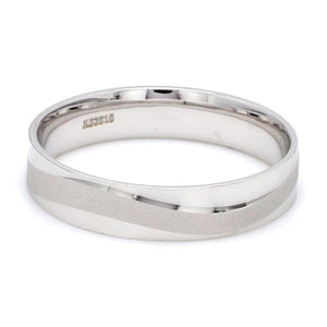 Jewelove™ Rings Japanese Plain Platinum Couple Rings with a Matte Finish Wave JL PT 610