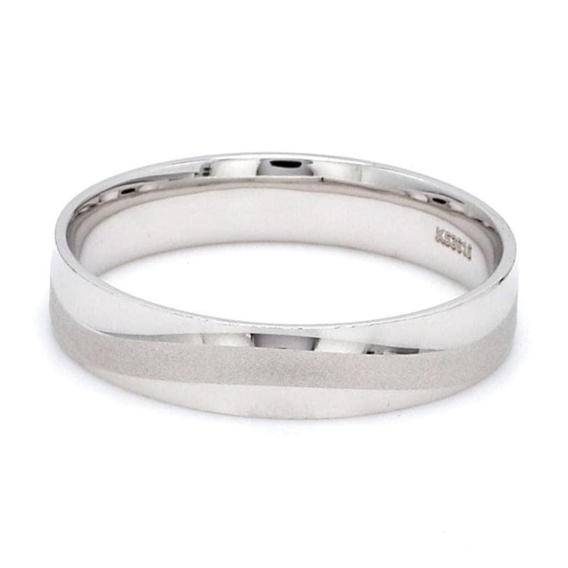 Jewelove™ Rings Japanese Plain Platinum Couple Rings with a Matte Finish Wave JL PT 610