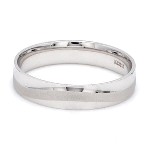 Jewelove™ Rings Japanese Plain Platinum Couple Rings with a Matte Finish Wave JL PT 610