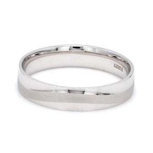 Jewelove™ Rings Japanese Plain Platinum Couple Rings with a Matte Finish Wave JL PT 610