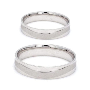 Jewelove™ Rings Japanese Plain Platinum Couple Rings with a Matte Finish Wave JL PT 610