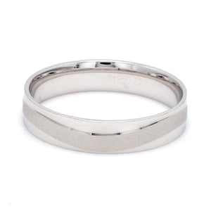 Jewelove™ Rings Japanese Plain Platinum Couple Rings with a Matte Finish Wave JL PT 610