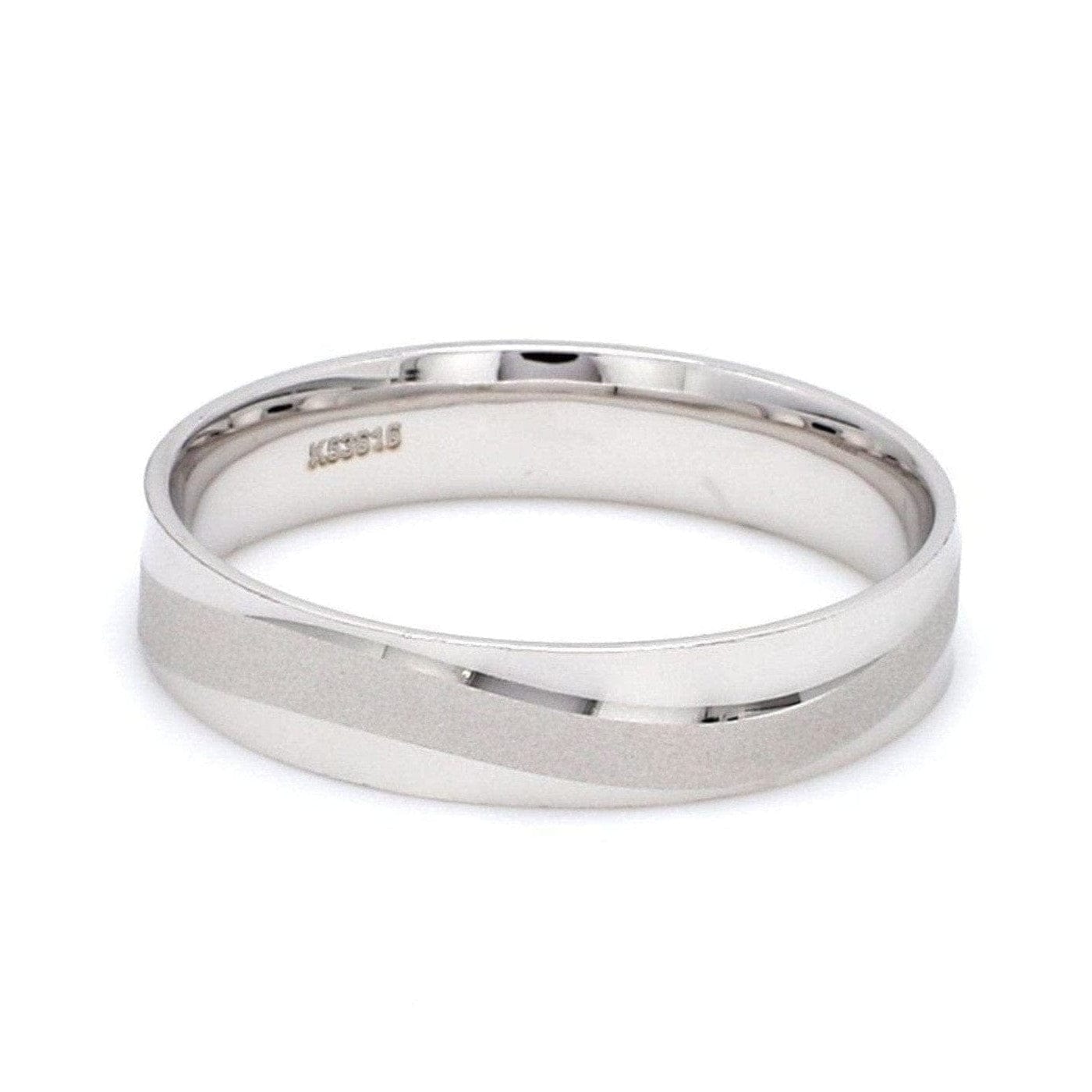 Jewelove™ Rings Japanese Plain Platinum Couple Rings with a Matte Finish Wave JL PT 610