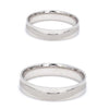 Japanese Plain Platinum Couple Rings with a Matte Finish Wave JL PT 610