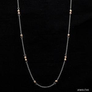 Jewelove™ Chains Japanese Plain Platinum with Rose Gold Balls Chain for Women JL PT CH 1053