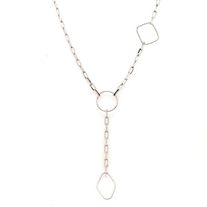 Jewelove™ Chains 18 inches Japanese Platinum 3 Shape Links Necklace Chain for Women JL PT CH 1156