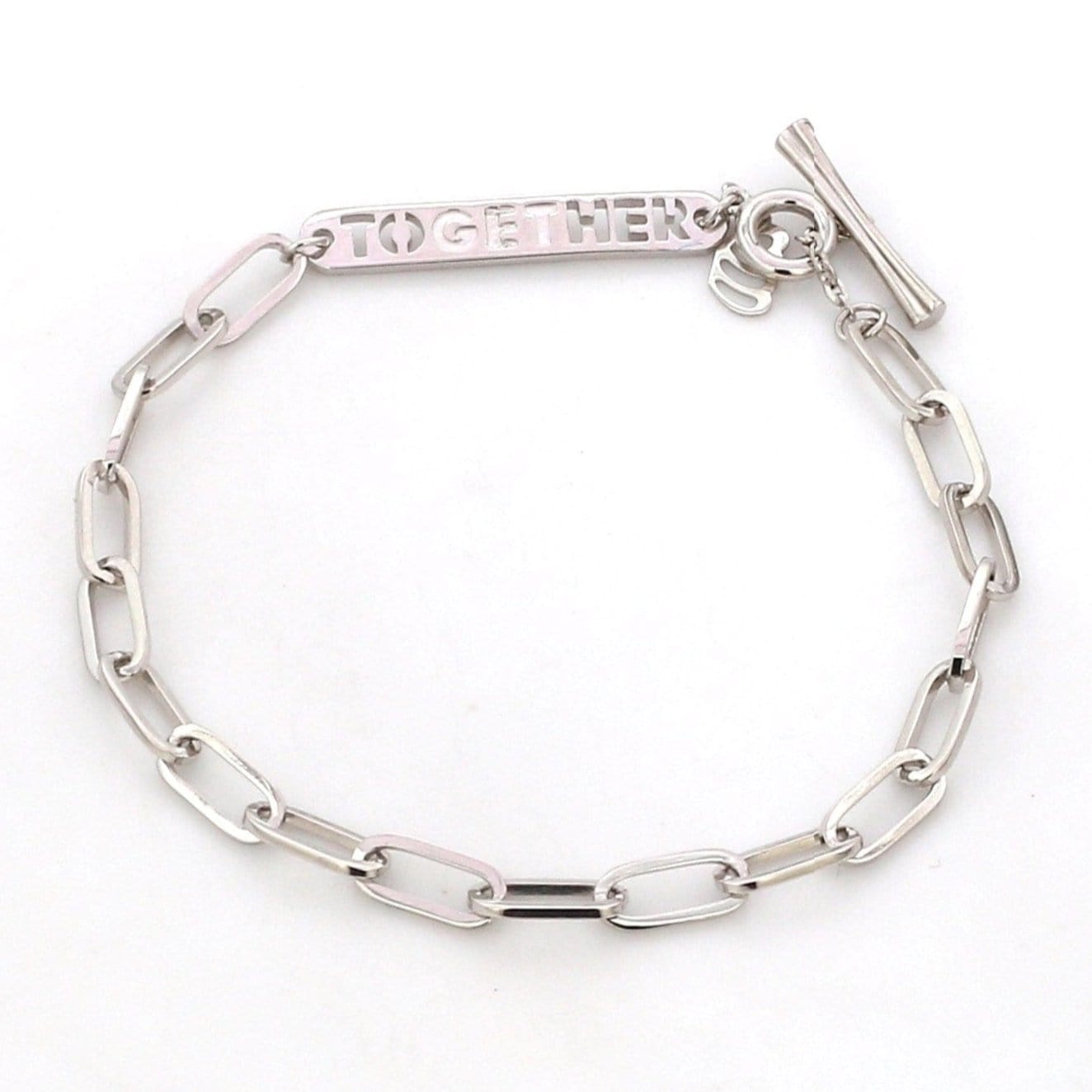 Jewelove™ Bangles & Bracelets Japanese Platinum 4 mm Links Bracelet for Women JL PTB 1158