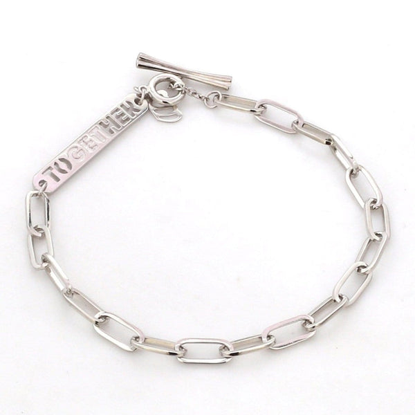 Jewelove™ Bangles & Bracelets Japanese Platinum 4 mm Links Bracelet for Women JL PTB 1158