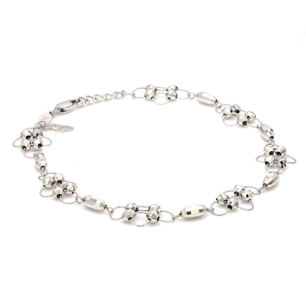 Jewelove™ Bangles & Bracelets Japanese Platinum Bracelet Diamond Cut Balls Bracelet for Women JL PTB 1075