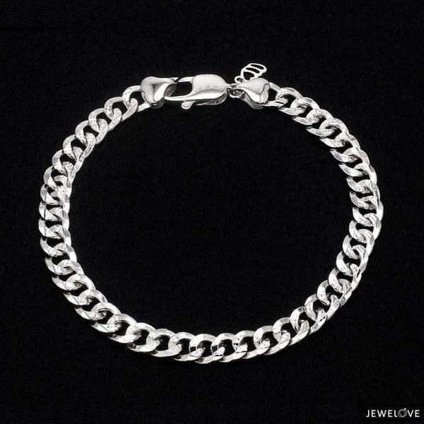 Jewelove™ Bangles & Bracelets 8 inches Japanese Platinum Bracelet for Men JL PTB 968