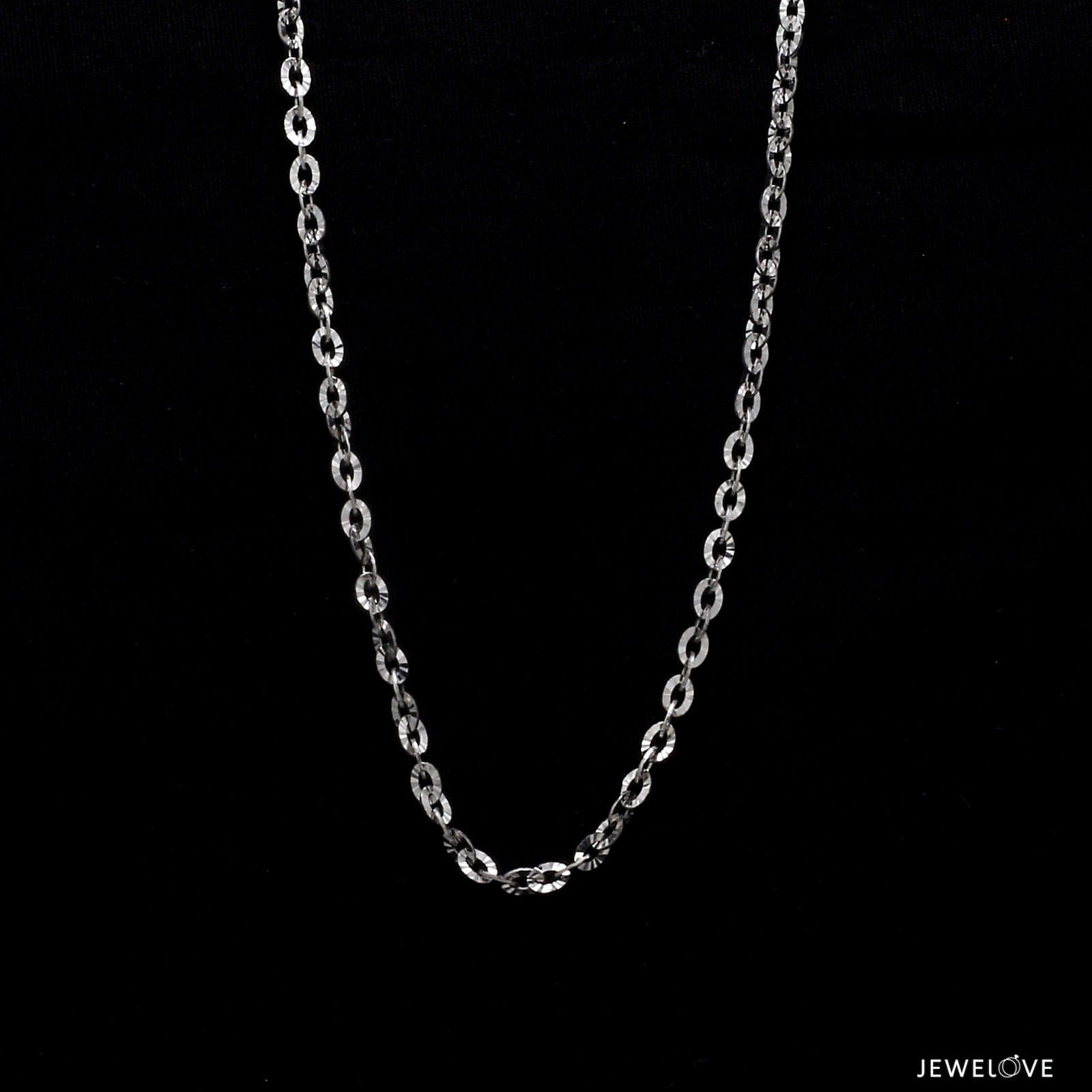 Jewelove™ Chains Japanese Platinum Chain with Shiny Texture for Women JL PT CH 659