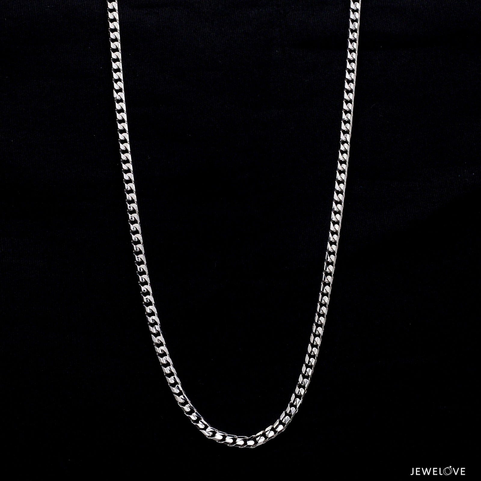 Jewelove™ Chains Japanese Platinum Curb Chain for Men JL PT CH 980