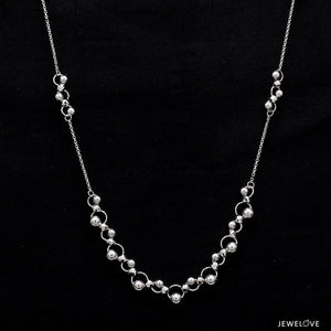 Jewelove™ Chains Women's Band only Japanese Platinum Diamond Cut Balls Necklace Chain for Women JL PT CH 202