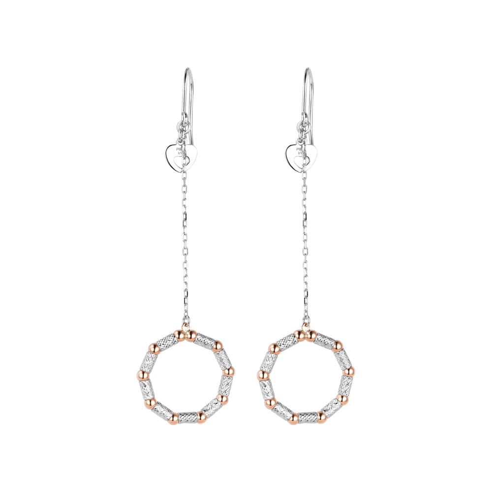 Jewelove™ Earrings Japanese Platinum Earrings with Rose Gold for Women JL PT E 280