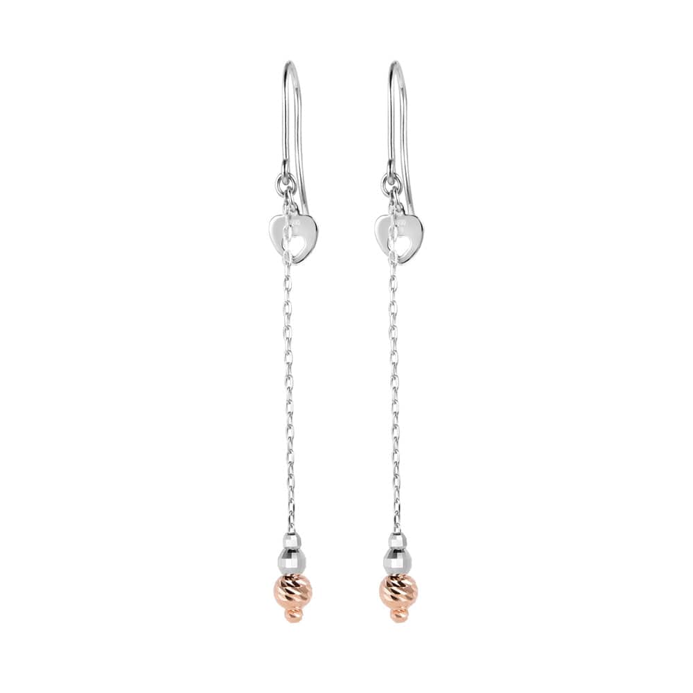 Jewelove™ Earrings Japanese Platinum Earrings with Rose Gold for Women JL PT E 281