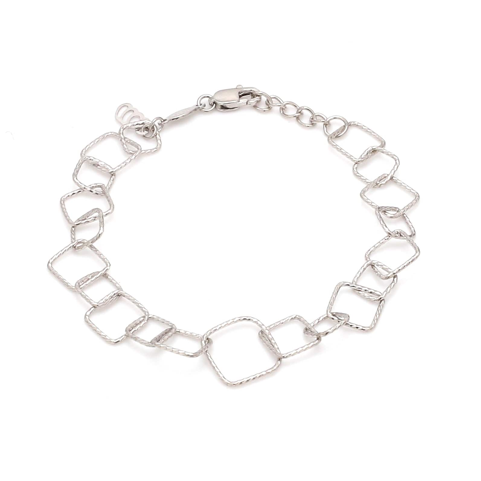 Tiffany T pavé diamond square bracelet in 18k gold, medium. | Tiffany & Co.