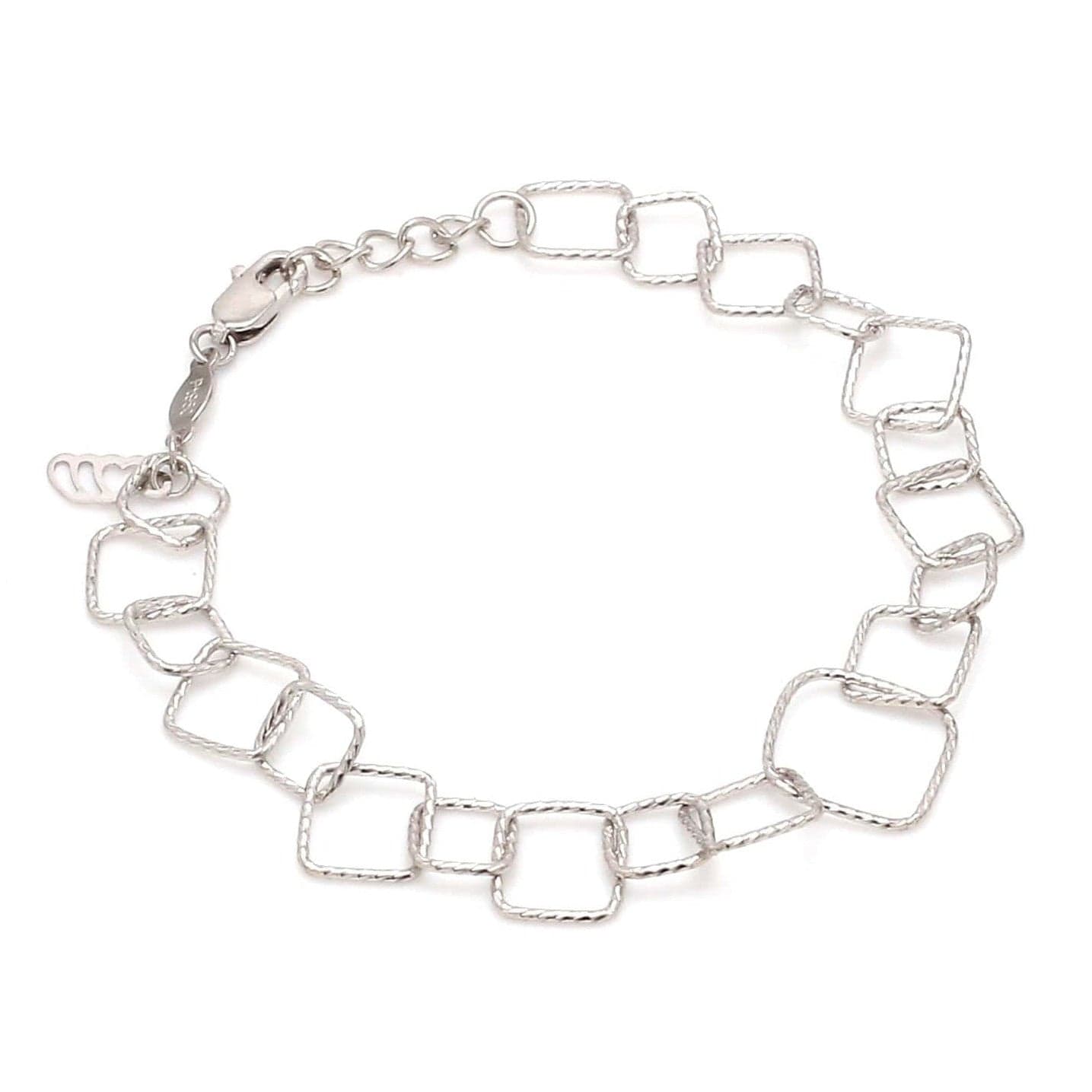 Jewelove™ Bangles & Bracelets Japanese Platinum Square Links Bracelet for Women JL PTB 1167