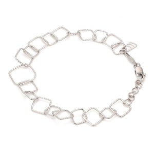 Jewelove™ Bangles & Bracelets Japanese Platinum Square Links Bracelet for Women JL PTB 1167