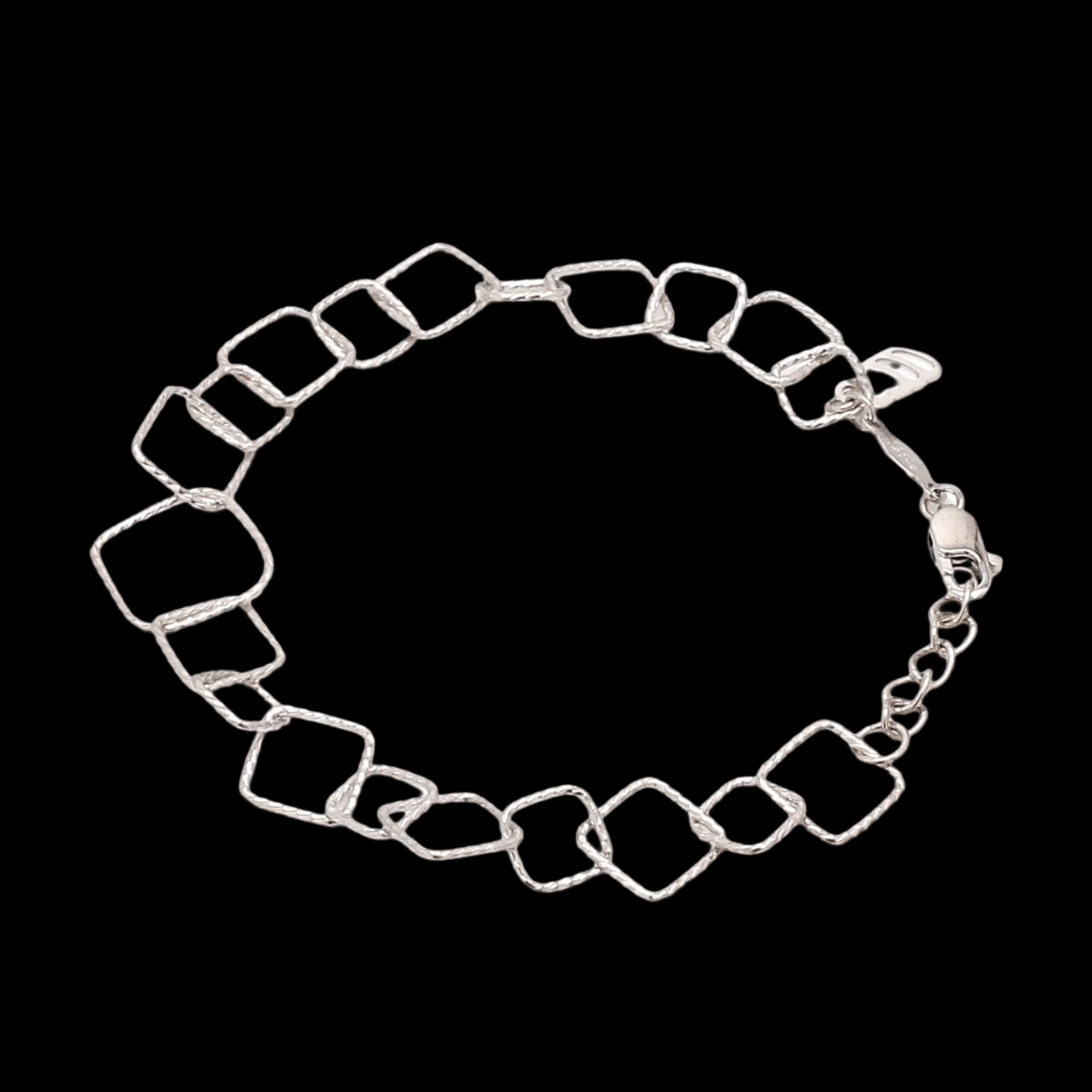 Jewelove™ Bangles & Bracelets Japanese Platinum Square Links Bracelet for Women JL PTB 1167