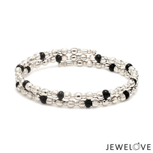 Jewelove™ Bangles & Bracelets Bracelet Japanese Platinum with Black Beads Nazariya / Nazariye Bracelet for Kids JL PTB 1228