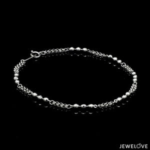 Jewelove™ Bangles & Bracelets Japanese Platinum with Diamond Cut Balls Bracelet for Women JL PTB 1070