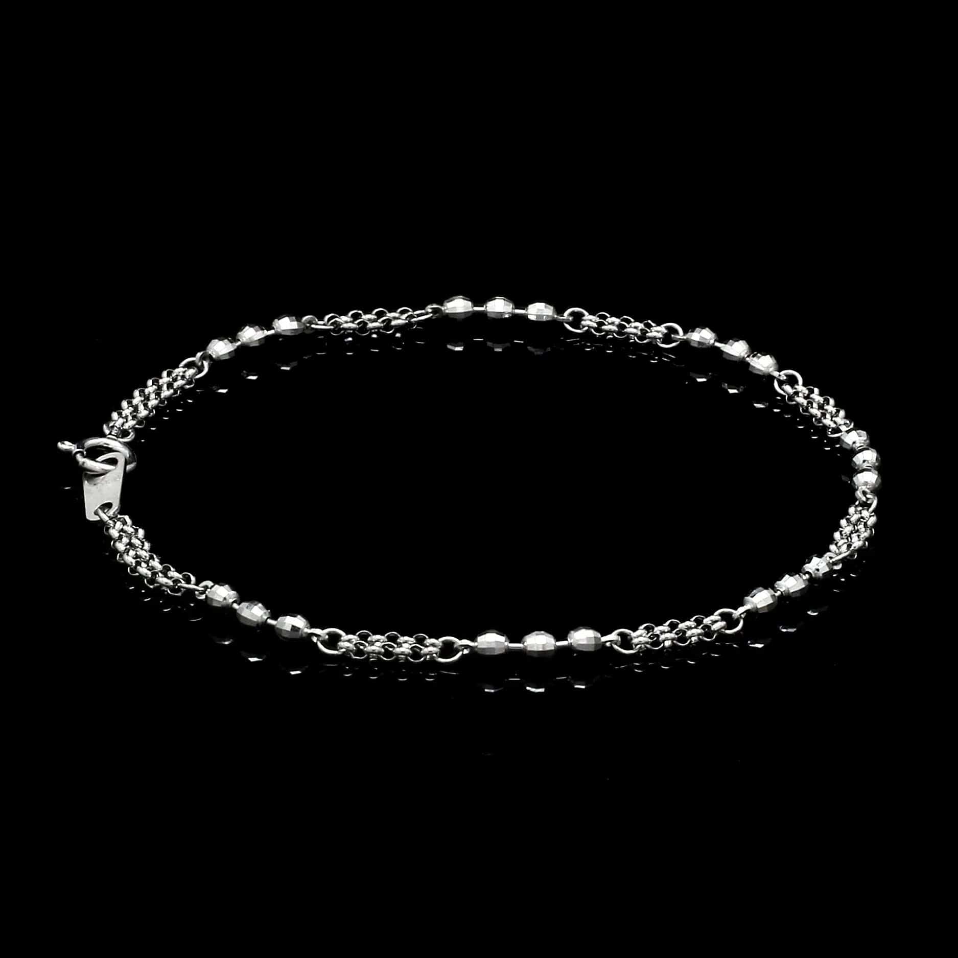 Jewelove™ Bangles & Bracelets Japanese Platinum with Diamond Cut Balls Bracelet for Women JL PTB 1070