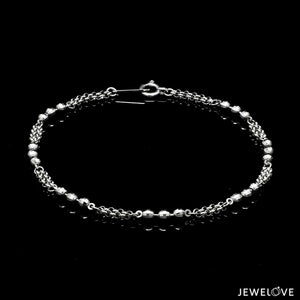 Jewelove™ Bangles & Bracelets Japanese Platinum with Diamond Cut Balls Bracelet for Women JL PTB 1070