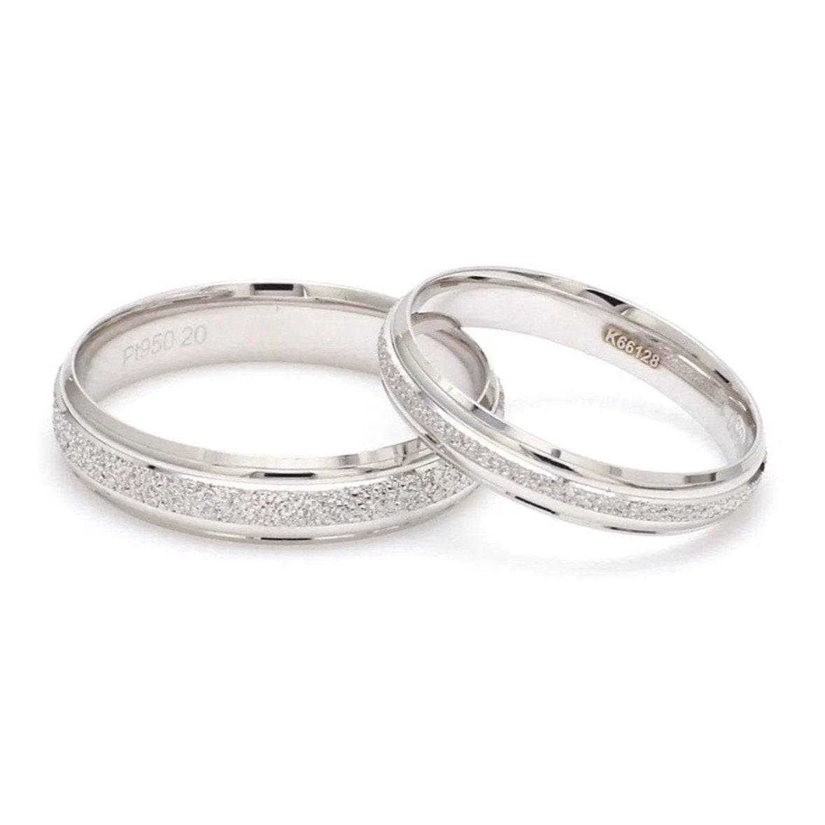 Jewelove™ Rings Japanese Rough Texture Platinum Love Bands JL PT 609