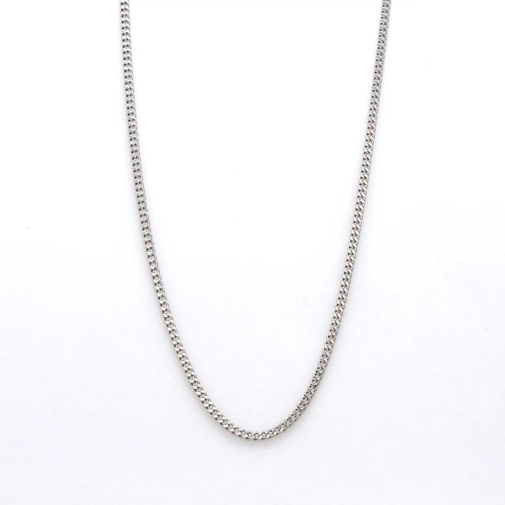 Jewelove™ Chains Japanese Simple Platinum Curb Chain 1.3mm SJ PTO 703