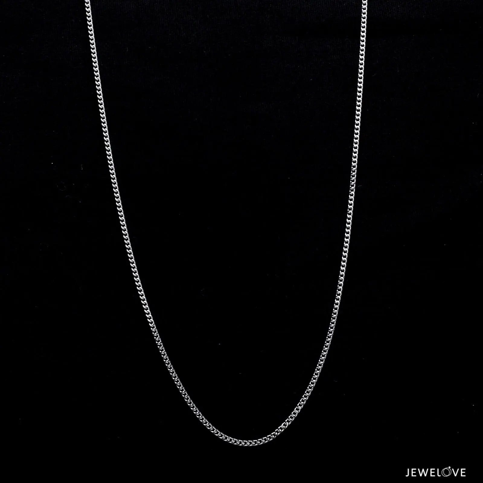 Jewelove™ Chains Japanese Simple Platinum Curb Chain 1.3mm SJ PTO 703