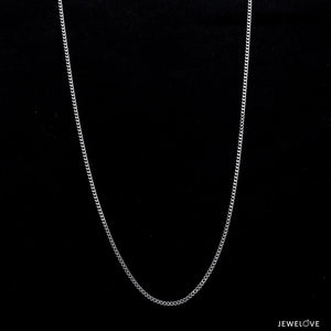 Jewelove™ Chains Japanese Simple Platinum Curb Chain 1.3mm SJ PTO 703