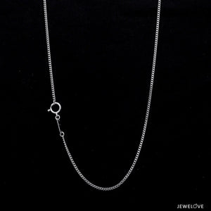 Jewelove™ Chains Japanese Simple Platinum Curb Chain 1.3mm SJ PTO 703