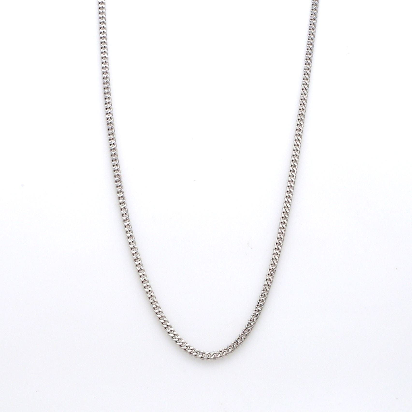 Jewelove™ Chains Japanese Simple Thin Platinum Curb Chain 1mm SJ PTO 703 - Thin