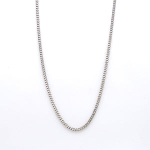 Jewelove™ Chains Japanese Simple Thin Platinum Curb Chain 1mm SJ PTO 703 - Thin