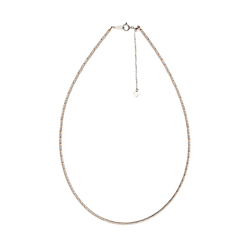 Jewelove™ Chains 18 inch Japanese Sparkling Platinum & Rose Gold Chain for Women JL PT CH 1067