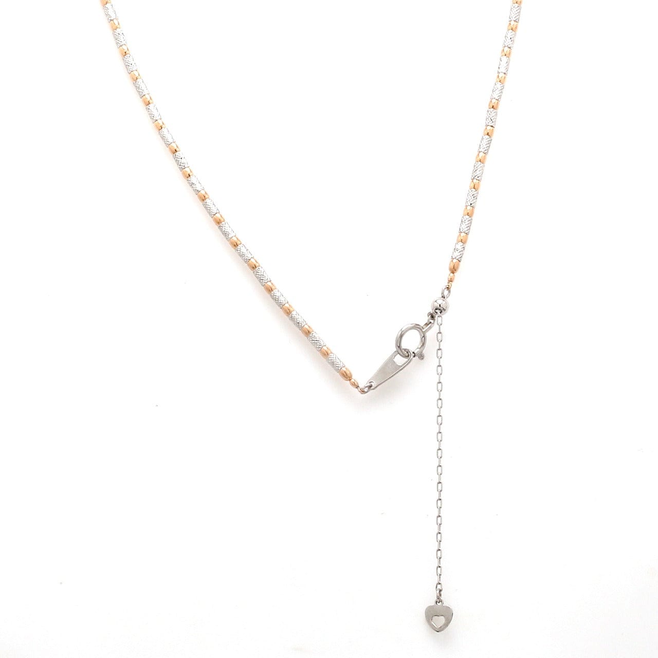 Jewelove™ Chains 18 inch Japanese Sparkling Platinum & Rose Gold Chain for Women JL PT CH 1067