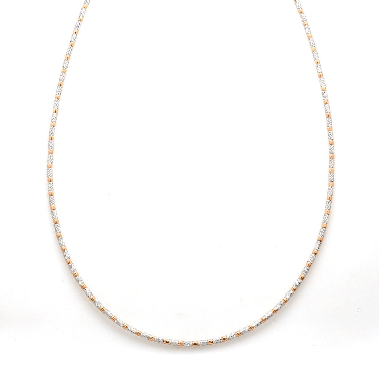 Jewelove™ Chains 18 inch Japanese Sparkling Platinum & Rose Gold Chain for Women JL PT CH 1067