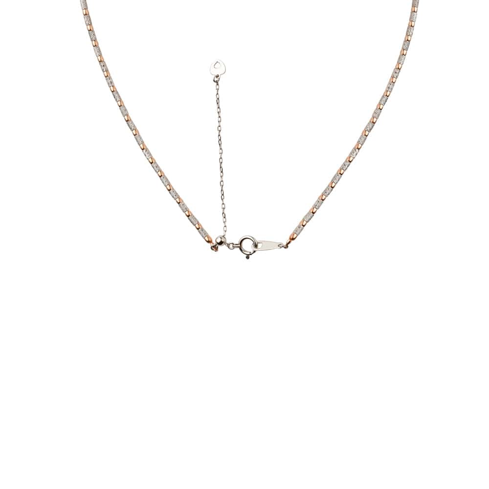 Jewelove™ Chains 18 inch Japanese Sparkling Platinum & Rose Gold Chain for Women JL PT CH 1067